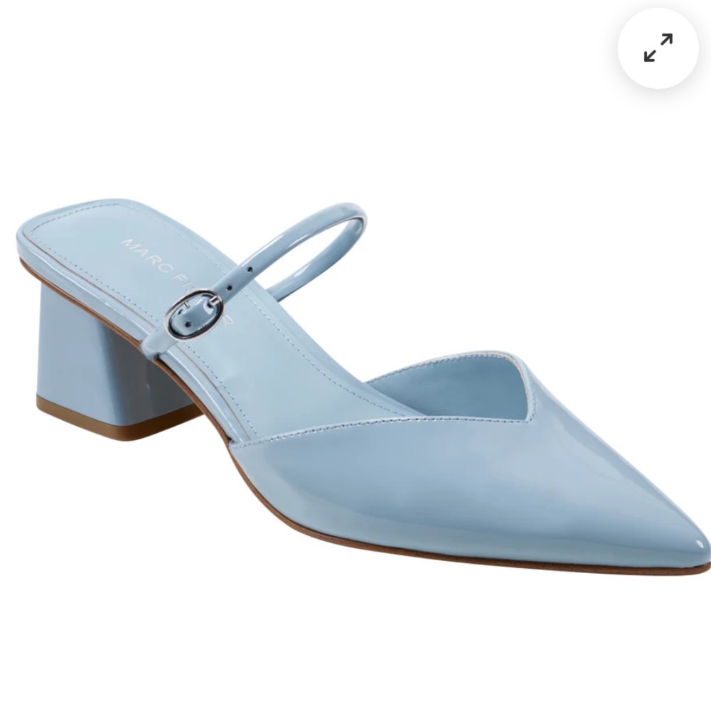 Marc Fisher Laney Heeled Mules light blue 6 NWOT